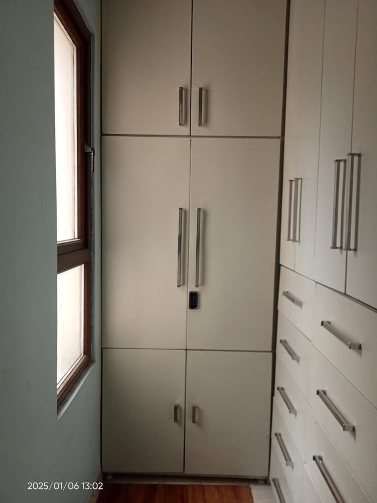 Completed customised steel wardrobe